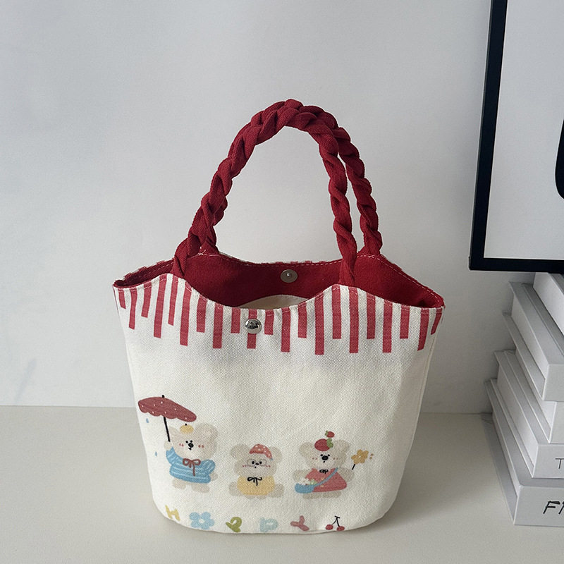 新款帆布卡通菜篮帆布水桶包包女士手拎包上班便当包妈咪包小众设,淘宝优惠券,粉丝福利购,淘宝优惠卷