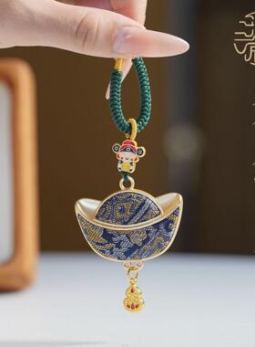 新中式宋锦饰品挂件葫芦蝴蝶钥匙