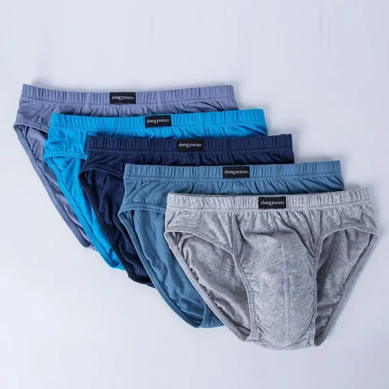 100%全棉三角男士内裤纯棉三角裤中腰青年裤头宽松裤衩加大码底裤 - 图1