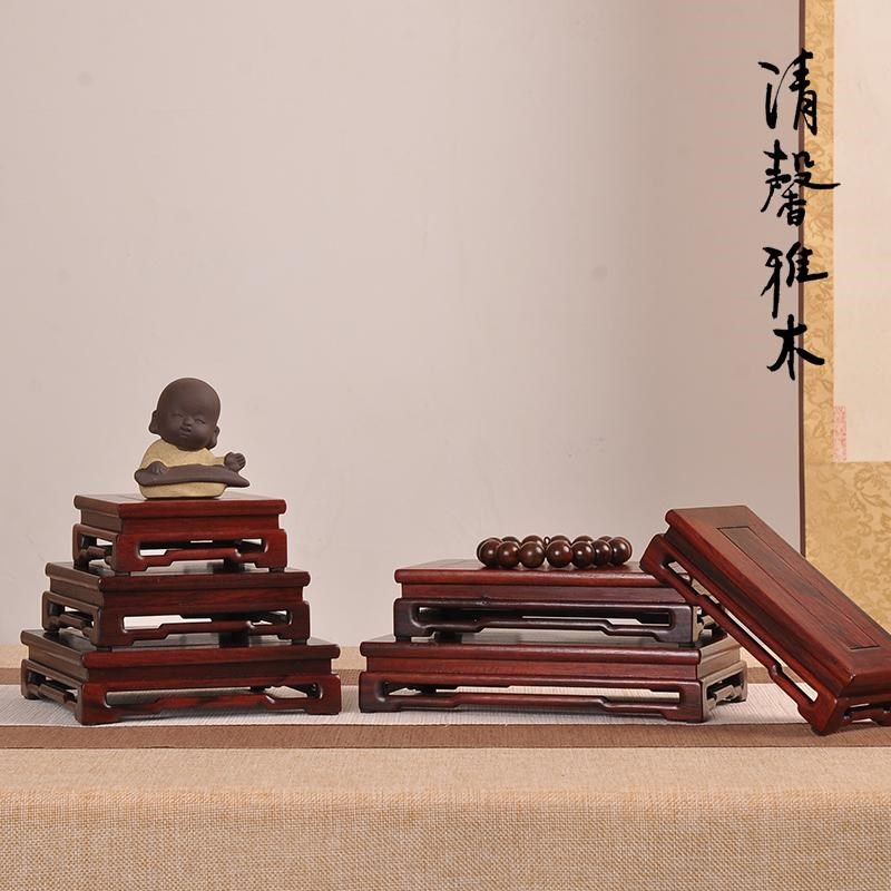 红木新中式茶壶茶具铜香炉花瓶花道盆景文玩摆件底座实木木托国风,淘宝优惠券,粉丝福利购,淘宝优惠卷