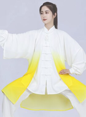 古风武术太极披纱武术服国潮成人太极披纱新款变色古装披肩中国风