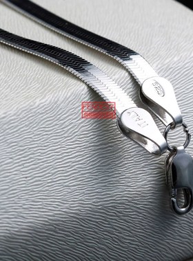 925银饰 男士饰品 短款银项链 男士项链 情侣男女扁刀片配链