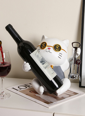 招财猫红酒架酒柜装n饰品摆件轻奢高档家居客厅电视餐柜2023新款