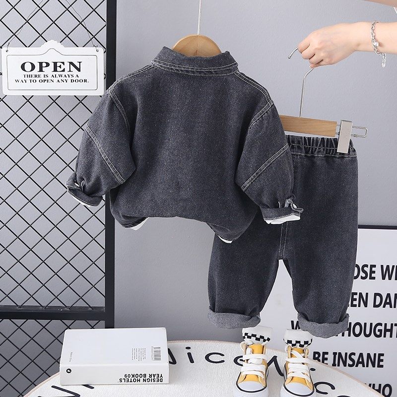 男童秋装牛仔套装2024新款洋气儿童炸街牛仔外套春秋季中小童衣服,淘宝优惠券,粉丝福利购,淘宝优惠卷