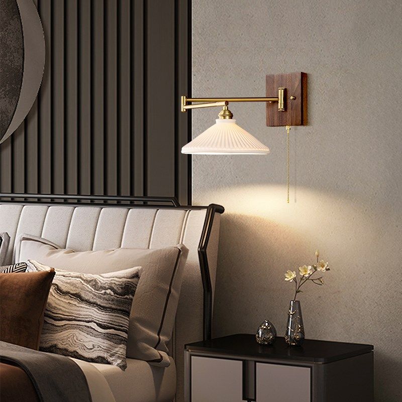 美式复古折叠壁灯侘寂风民宿餐厅过道墙灯网红摇臂旋转卧室床头灯,淘宝优惠券,粉丝福利购,淘宝优惠卷