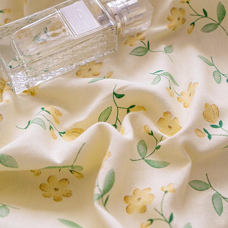 全棉磨毛床单单件100三XEI纯棉秋冬加单人粗单布被床笠厚枕套件套 - 图1