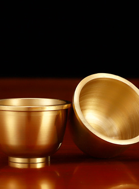 热销圆通佛具纯铜光身供佛杯圣水杯净水观音杯供奉用品铜杯子水杯