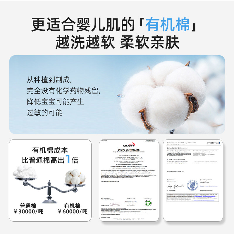 charlie banana进口婴儿口水巾新生儿有机棉小方巾宝宝纯棉洗脸巾