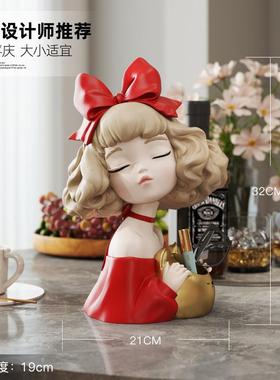 少女心女孩笔筒卡通可爱容桌面大纳筒DIG量学生收用创意文具笔架