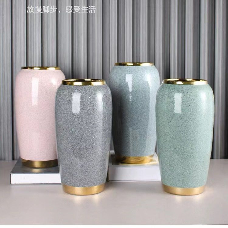 花瓶现代简约陶瓷网红电镀花瓶客厅办公室插花器皿水培植物花瓶,淘宝优惠券,粉丝福利购,淘宝优惠卷