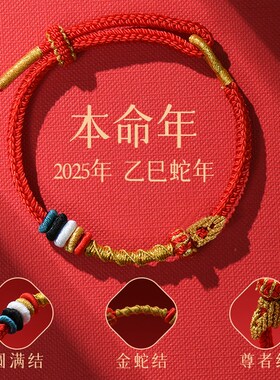 普陀山本命年红绳2025属蛇转运手链手工编织手绳礼物吉祥佩戴物女
