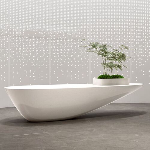 玻璃纤维烤漆前台公m司接待客桌企业展台前台产品展示台模拟沙盘 - 图1