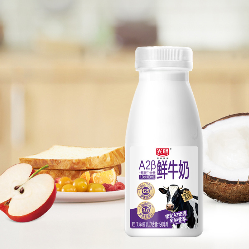 光明A2β-酪蛋白鲜牛奶190ml*12瓶
