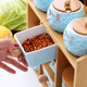 Kitchen ceramic seasoning box, salt tank, oil bottle, creative seasoning tank sealed tank storage box storage rack combination