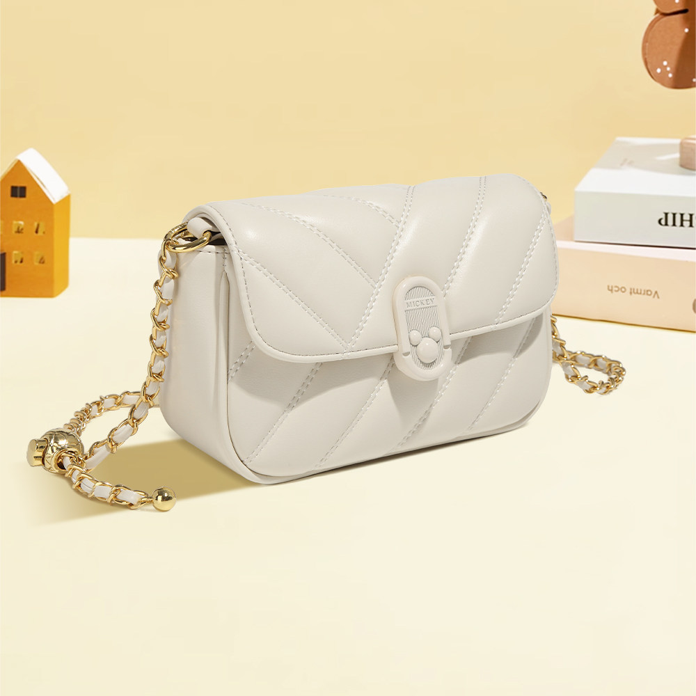 Disney迪士尼2026春夏新款小香风菱格链条包女百搭单肩斜挎小方包