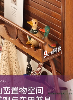 实木电表箱遮挡中式挂画置物架