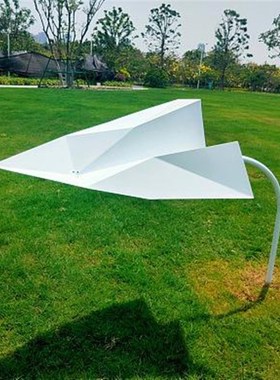 户外不锈钢抽象折纸船雕塑园林景观公园广场草坪装饰展馆艺术摆件