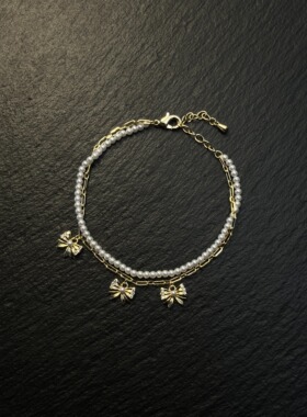 复古金色系领结叠戴手链