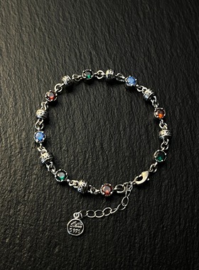 古法银轻奢小众男士网球手链