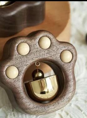 入户门铃铛挂件猫爪风铃磁吸门可黏贴多巴胺铜铃进门提醒乔迁礼物