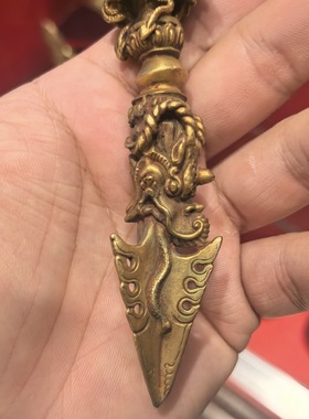 普巴金刚杵/普巴橛/普巴金刚橛/本尊撅/藏传器物尼泊尔鎏金