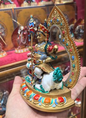 财宝天王/毗沙门/财宝大将/多闻天王/15cm 紫铜佛像护法财神摆件