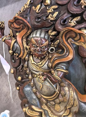 愤怒莲师/多杰卓洛/莲师/忿怒莲师/格热/46cm尼泊尔手工鎏金佛像