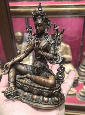 绿度母/度母/度姆/卓玛/15cm 紫铜佛像梵天藏传佛堂供奉摆件