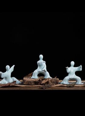 景德镇陶瓷中国风功夫太极饰品新型中国风家居入口客厅书房装饰礼