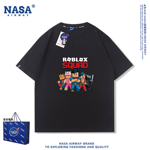 NASA AW彩色虚拟世界roblox罗布乐思游戏周边男女纯棉短袖夏半袖 - 图2
