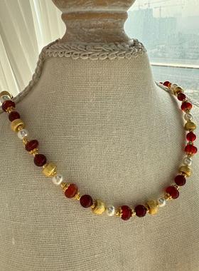 蛇年红运新中式撞色玛瑙项链