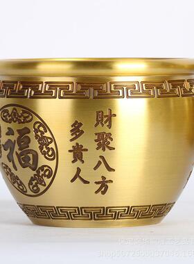 直销新款 量大价优黄铜制作 八宝对联缸 线雕黄色 金蟾压缸