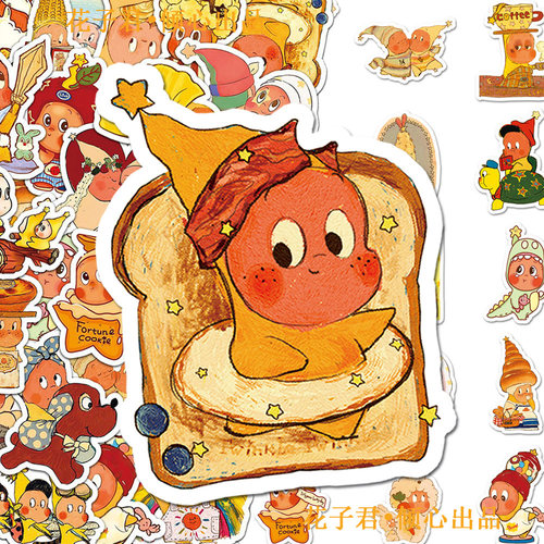 100张卡通可爱星星人贴纸搞怪趣味小表情贴画diy桌面手机壳手账本 - 图2