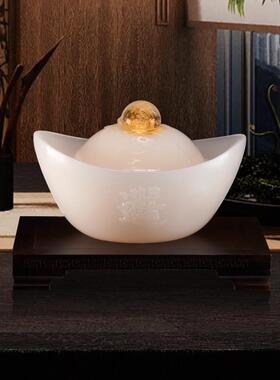 金元宝开业前台礼物流水生财循环水摆件生意兴隆桌面招财风水轮