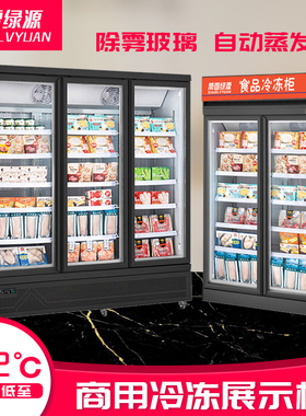 低温冷冻柜商用速冻冰柜雪糕水饺冰箱立式冷冻冷藏饮料展示冰柜