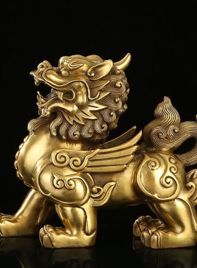 招财铜貔貅摆件一对聚财纯铜貔貅客厅玄关办公室装饰开业礼品