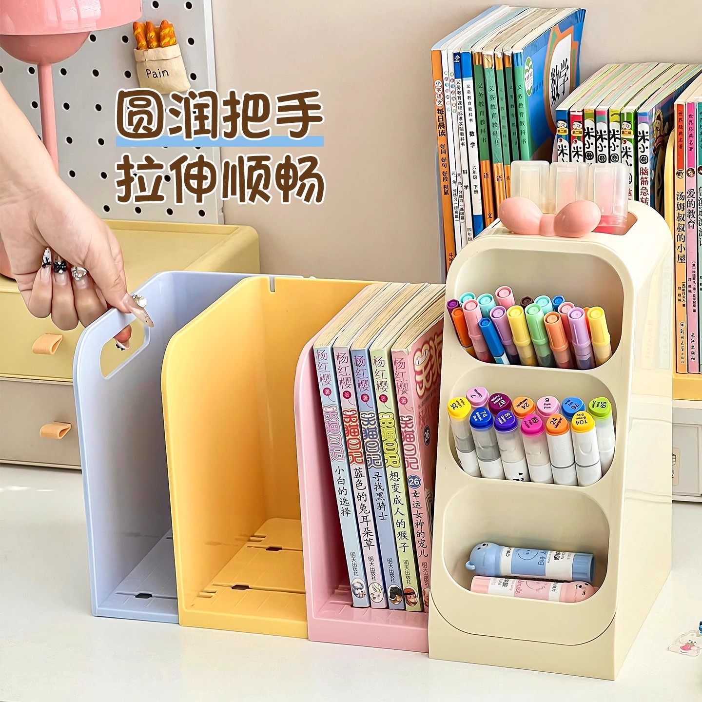 笔筒学生桌面斜插式水彩笔写字笔收纳盒多功能大容量创意儿童笔桶,淘宝优惠券,粉丝福利购,淘宝优惠卷