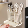 Suction cup chopstick barrel wall-mounted punch-free kitchen household high-end new spoon bucket storage box chopstick cage drain rack