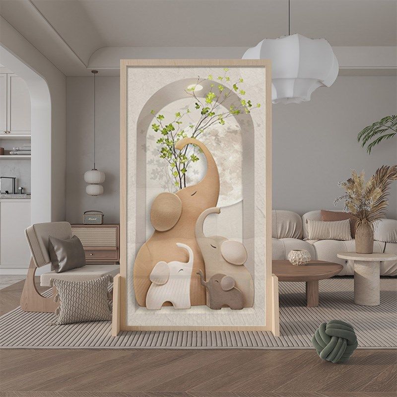 现代实木屏风隔断客厅进门卧室可移动入户遮挡装饰家用奶油风座屏,淘宝优惠券,粉丝福利购,淘宝优惠卷