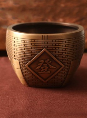五谷丰登摆件纯铜缸招财家居乔迁铜装饰客厅斗升子纳福开业旺财有