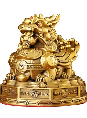 铜八卦貔貅摆件铜貔貅单只铜貔貅一对聚宝盆客厅店铺装饰开业礼品