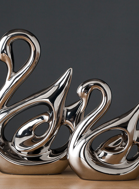 家居装饰品工艺品小摆件家庭房y间客厅酒柜时尚摆设创意电镀发财