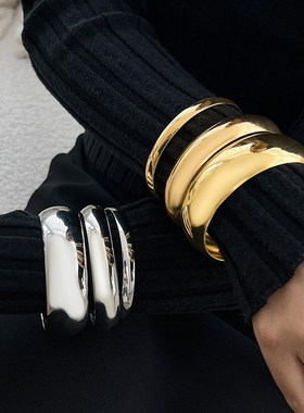 跨境欧美手镯复古小众光面A手环套装 夸张蛇皮螺纹手饰品