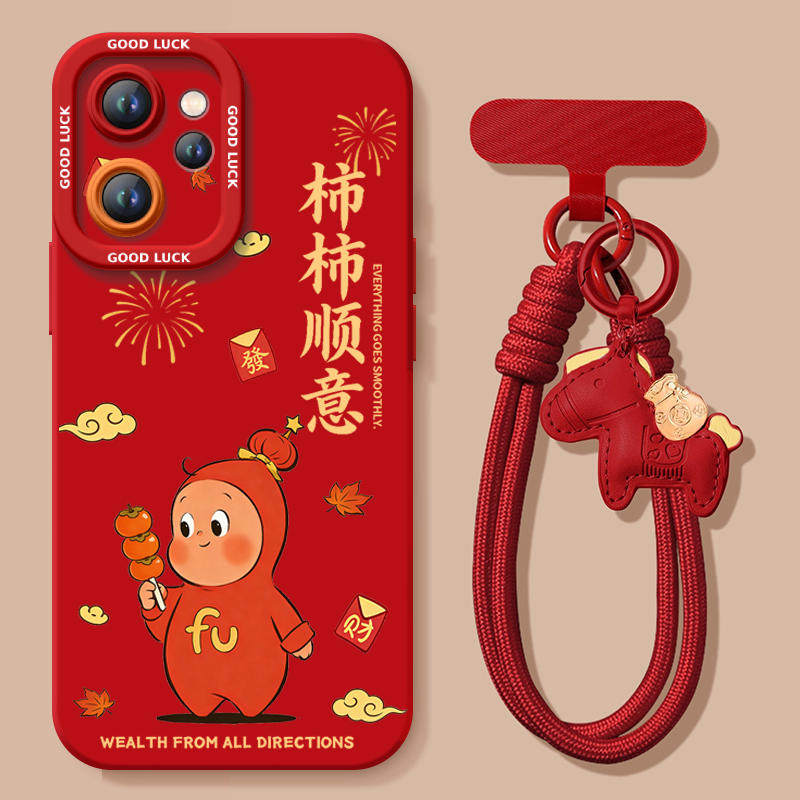 好运星星人适用oppoReno15手机壳Reno14pro套2026马年Rone13新款OPPO硅胶12新年款11防摔Reon10外壳9过年红色 - 图3