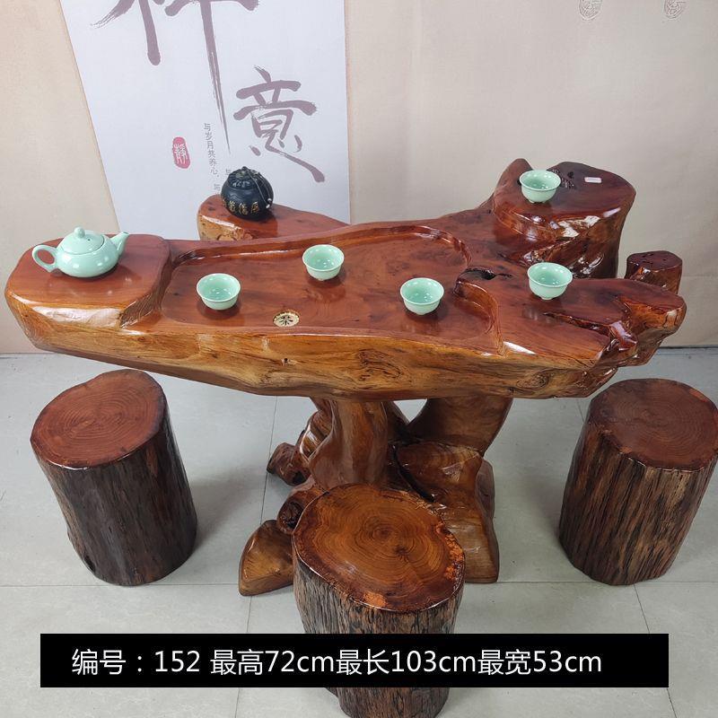 根雕茶台香樟木树根茶几家用客厅原木头茶台实木树桩小型阳台茶桌 - 图0