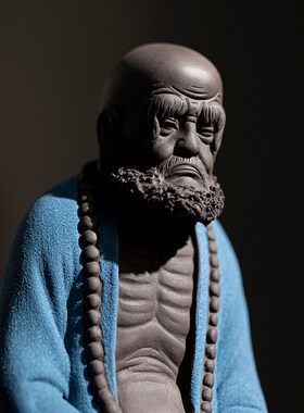 速发炼厅中式陶瓷摆件创意家居客品禅意人物茶室茶桌面工艺器装饰