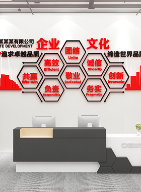 速发企业文化办公司室墙面装饰贴画高级感前台背景团队励志标语布