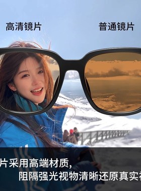 速发茶色墨男款镜级感近酷带度数开车专用黑框太视帅大框偏光