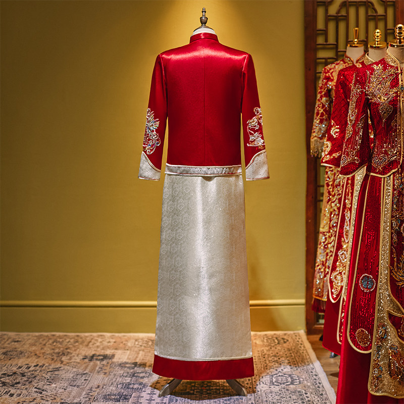 秀禾服男士2023新款中式结婚礼服新郎接亲服大码唐装男敬酒龙凤褂,淘宝优惠券,粉丝福利购,淘宝优惠卷