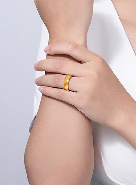 庆大福黄金福蛇肚戒指男女款